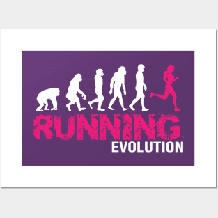 Evolution of Running Girls Runners gift Posters and Art